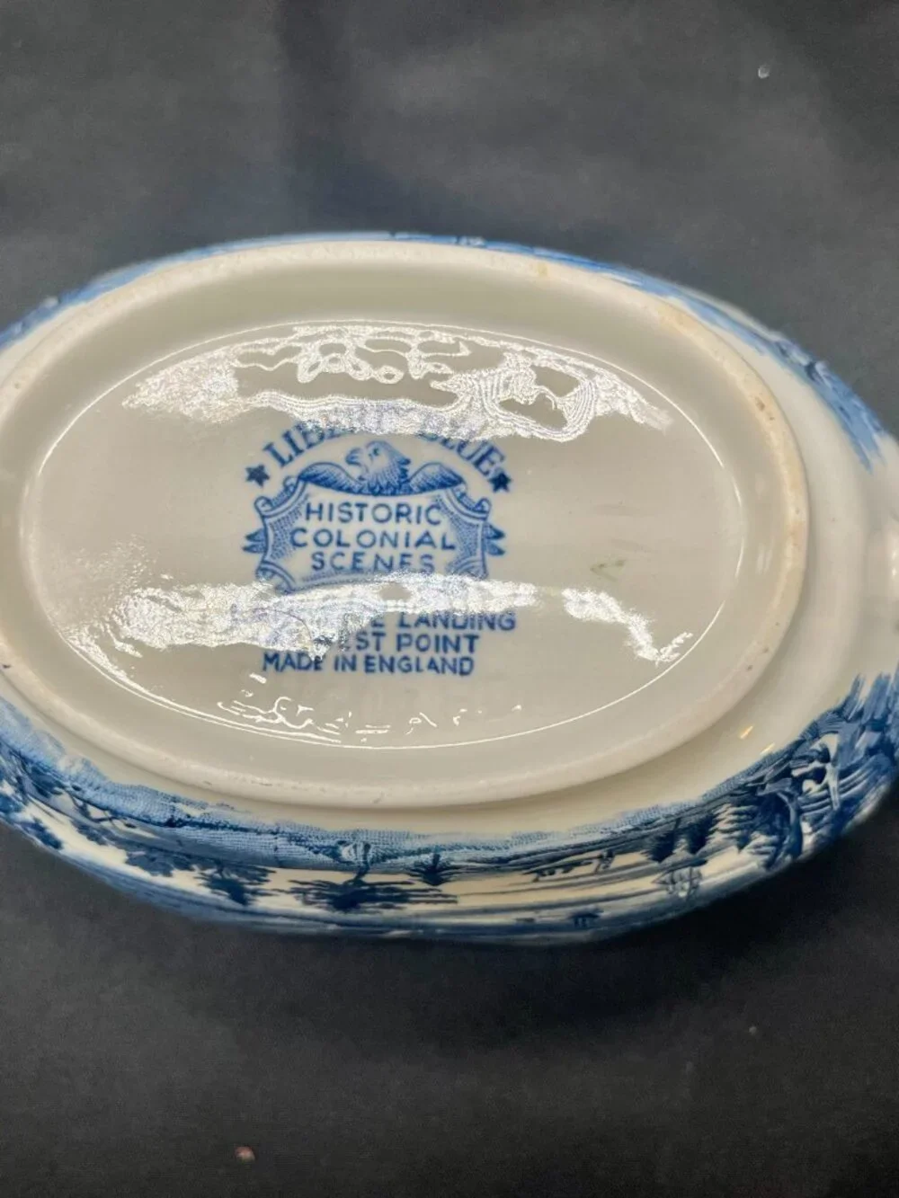 Vintage Ironstone Liberty Blue Pattern Gravy Boat by Staffordshire in England